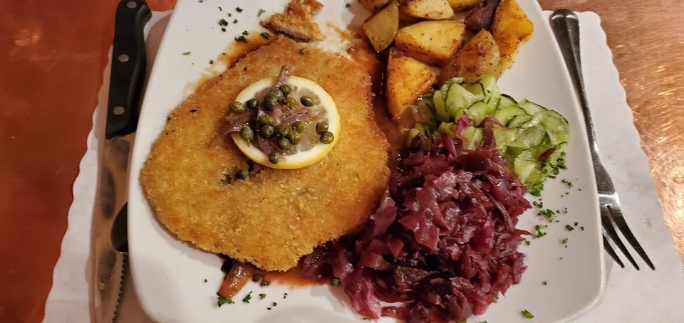 Menu page with Danish and American-style dishes.
