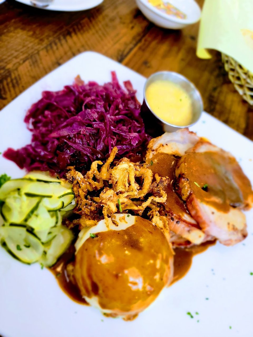 Menu page with Danish and American-style dishes.
