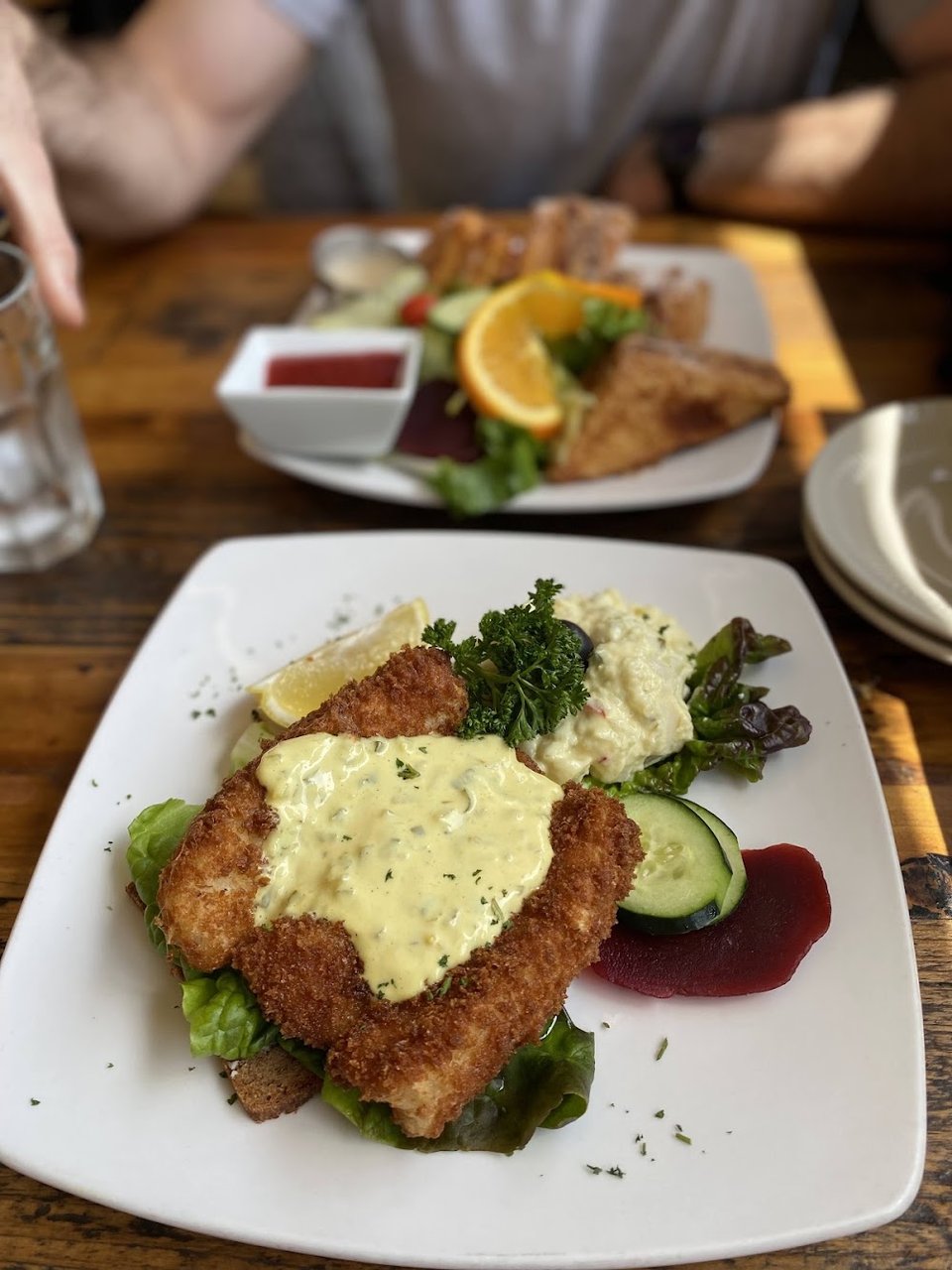 Menu page with Danish and American-style dishes.